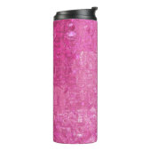 Helder Roze Abstract Mozaïek Gloss Thermosbeker (Gedraaid links)