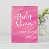 Helder Roze Baby shower Meisje Waterverf Kaart (Staand voorkant)