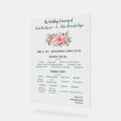 Helder Roze Bloem Bruiloftsprogramma Acryl Bord (Hoek)