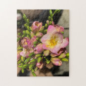 Helder roze bloemen Jigzaag Puzzle Legpuzzel (Verticaal)