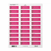 Helder roze bloemenbruiloft etiket (Full Sheet)
