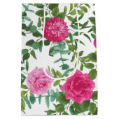 Helder roze bloemenbruiloft medium cadeauzakje (Achterkant)