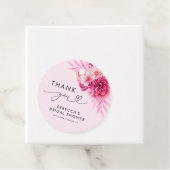 Helder roze bloemige bruiloft Thank You  Bedankjes Labels (In situ)