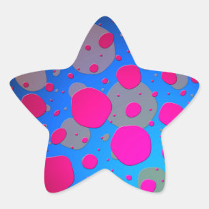 Helder roze en blauwe moderne kunst ster sticker