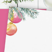 Helder Roze en Groene Kerstmis Dank u Kaart