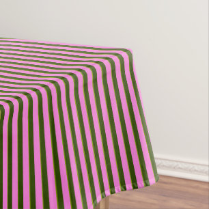 Helder Roze en Groene Retro Streep Modern Tafelkleed