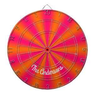 Helder roze en oranje verloop dartbord