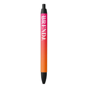 Helder Roze en Oranje Verlopen Persoonlijk Zwarte Inkt Pen