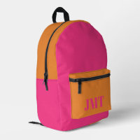 Helder roze en Sinaasappel met Monogram