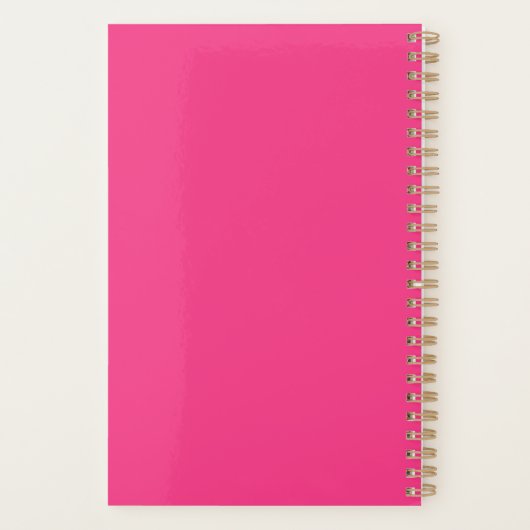 Helder Roze en Sinaasappel Monogram 2025 Planner (Achterkant)