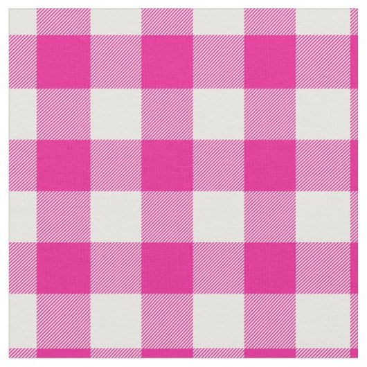 Helder roze en wit geruit karostof stof (Close Up)