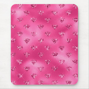 Helder Roze Glam Glitterende Diamanten Muismat