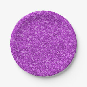 Helder Roze Glitter Glam Glans Feestje Papieren Bordje
