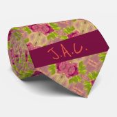 Helder roze kalkgroen stropdas (Opgerold)