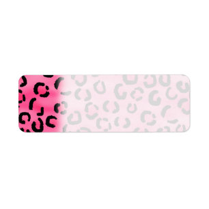 Helder roze luipaard print patroon. etiket