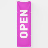 Helder roze OPEN banner (Verticaal)