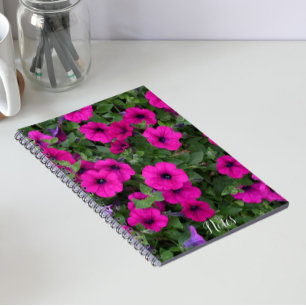 Helder Roze Petunia Bloemen Notitieboek