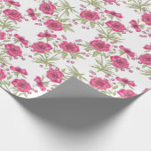 Helder Roze Roos Bruiloft Cadeaupapier (Hoek)