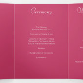 Helder Roze Roos Huwelijksprogramma's Drieluik Programma (Binnenkant midden)