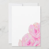 Helder roze rozen bruids douche uitnodiging (Achterkant)