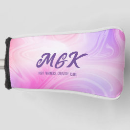 Helder Roze Swirl Design Monogrammed Putter Hoesje Golfheadcover