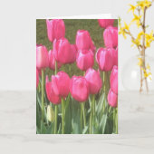 Helder Roze Tulpentuin Kaart (Gele Bloem)