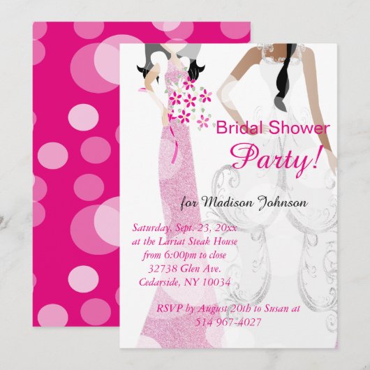 Helder Roze Vrijgezellenfeest Kaart (Voorkant / Achterkant)