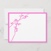Helder Roze Wild Flower Branch Bruiloft RSVP (Voorkant)