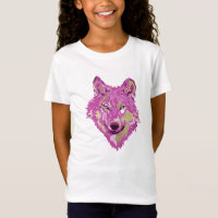 Helder Roze Wit Goud Waterverven Spletters Wolf