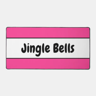 Helder roze witte strepen Retro Jingle Bells Tekst Bureaumat