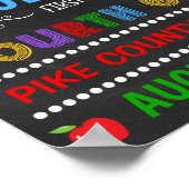 Helder schoolbord Eerste dag van de vierde klas bo Poster (Hoek)