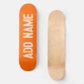 Helder sinaasappel- gepersonaliseerd skateboard (Voorkant)