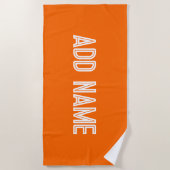 Helder sinaasappel- gepersonaliseerd strandlaken (Voorkant)