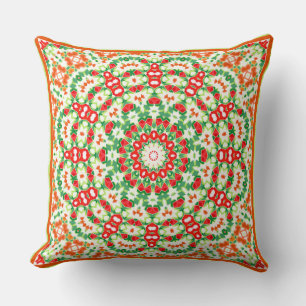 Helder Sinaasappel Groen Modieuze Bandana Shawl Kussen