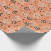 Helder sinaasappel met decoratie, sneeuwvlokken, s cadeaupapier (Hoek)