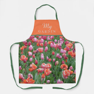 Helder Sinaasappel, Roze & Groene Tulp Schort