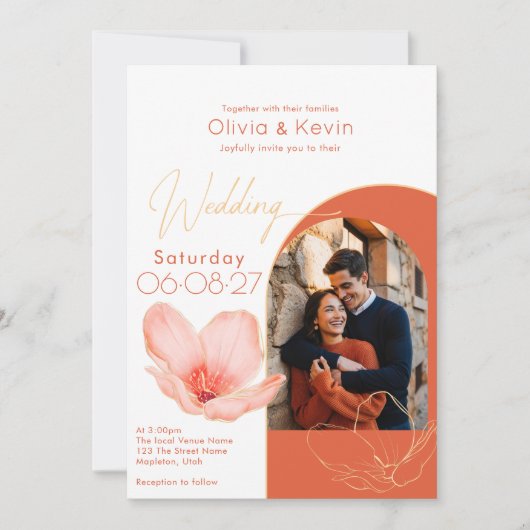 Helder sinaasappel Verona zonsondergang gebogen Fo Kaart (Voorkant)