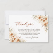 Helder Terracotta Bloem Boho Bruidsfeest Bedankkaart (Voorkant)