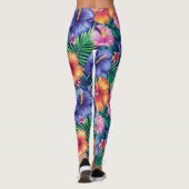 Helder Tropisch Bloemmotief Leggings (Achterkant)