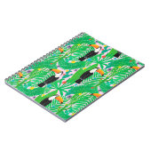 Helder tropisch naadloos handgetekend patroon met  notitieboek (Linkerzijde)