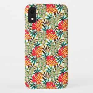 Helder tropisch patroon iPhone XR hoesje