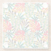 Helder tropisch patroon glazen onderzetter (Achterkant)