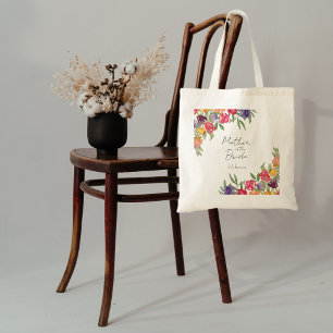Helder tulpen en groen moeder van de bruid tote bag