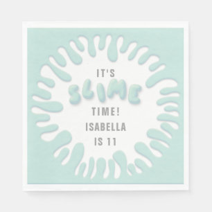 Helder turquoise blauw slijm partij servet