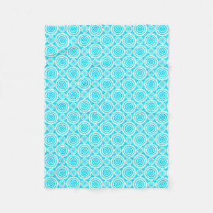 Helder turquoise en wit leuk geometrisch patroon fleece deken