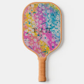 Helder veelkleurig abstract ontwerp pickleball paddle (Voorkant)