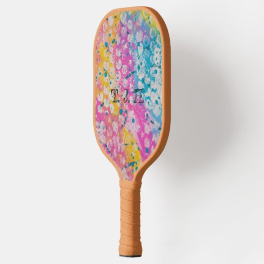 Helder veelkleurig abstract ontwerp pickleball paddle (Links)
