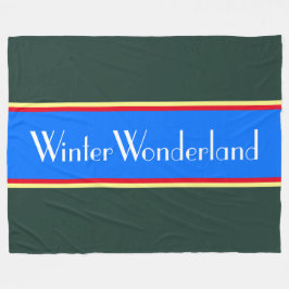 Helder-verfijnd blauw-groen winterland fleece deken