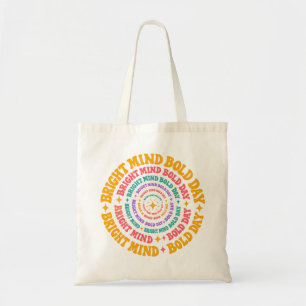 Helder Verstand Moedige Dag Retro Spiraal Tote Bag
