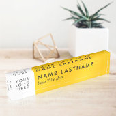 Helder Warm Yellow Custom Logo Elegant Naambordje